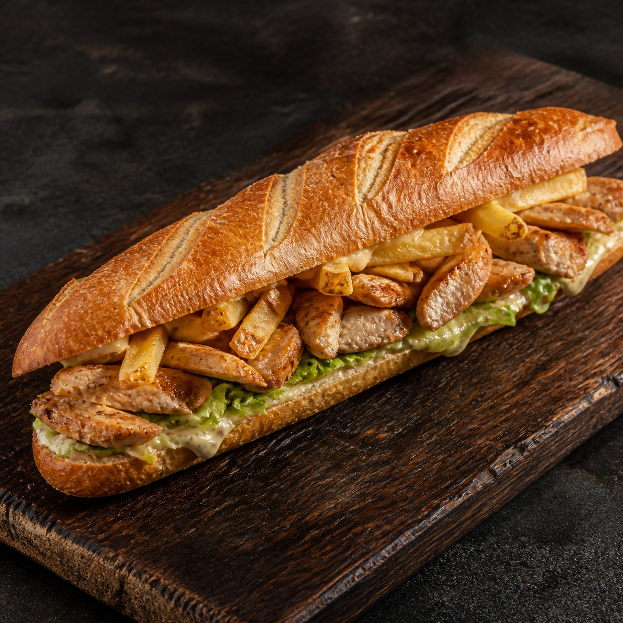 Baguette farcie à l'escalope